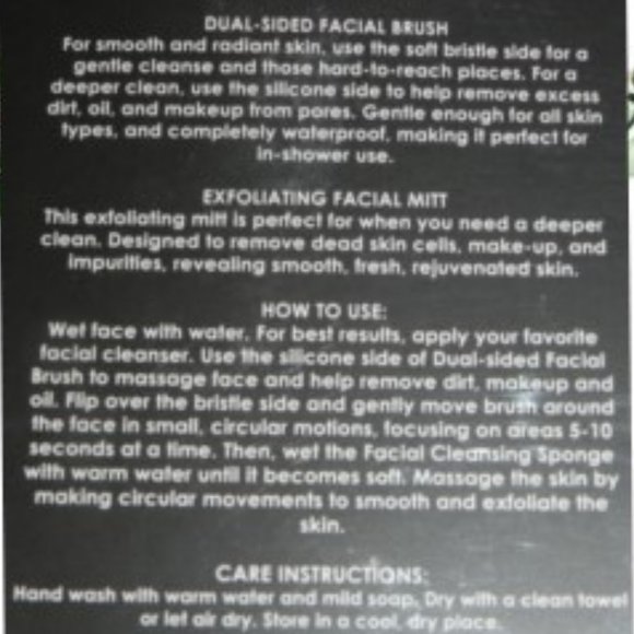 Exfloliation Spa Facial Duo Brush & Duo Mitt by Macbeth Collection Pink New - Picture 5 of 9